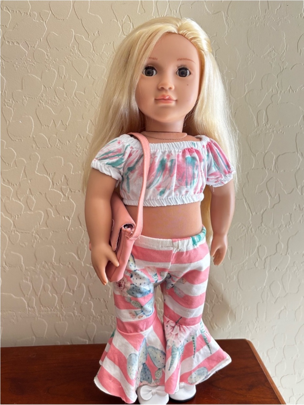 18" Fashion Doll - Boho Og Doll Hippie Festival Outfit Purse| Restyled |New